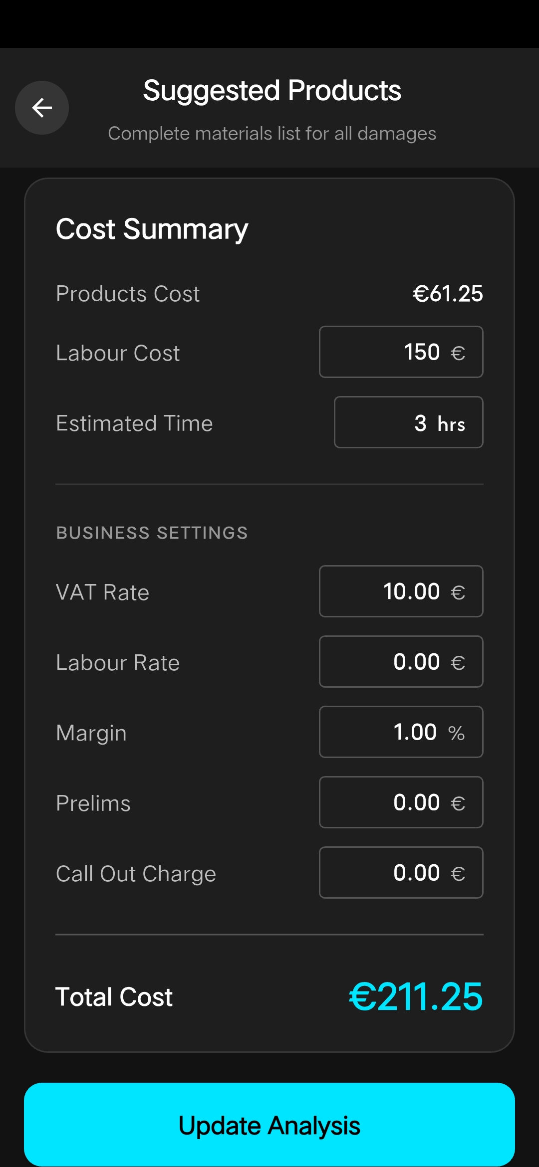 Pricing & Quote Screen